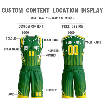 Custom Kelly Green White Graffiti Pattern Sets Angular Element Basketball Jersey