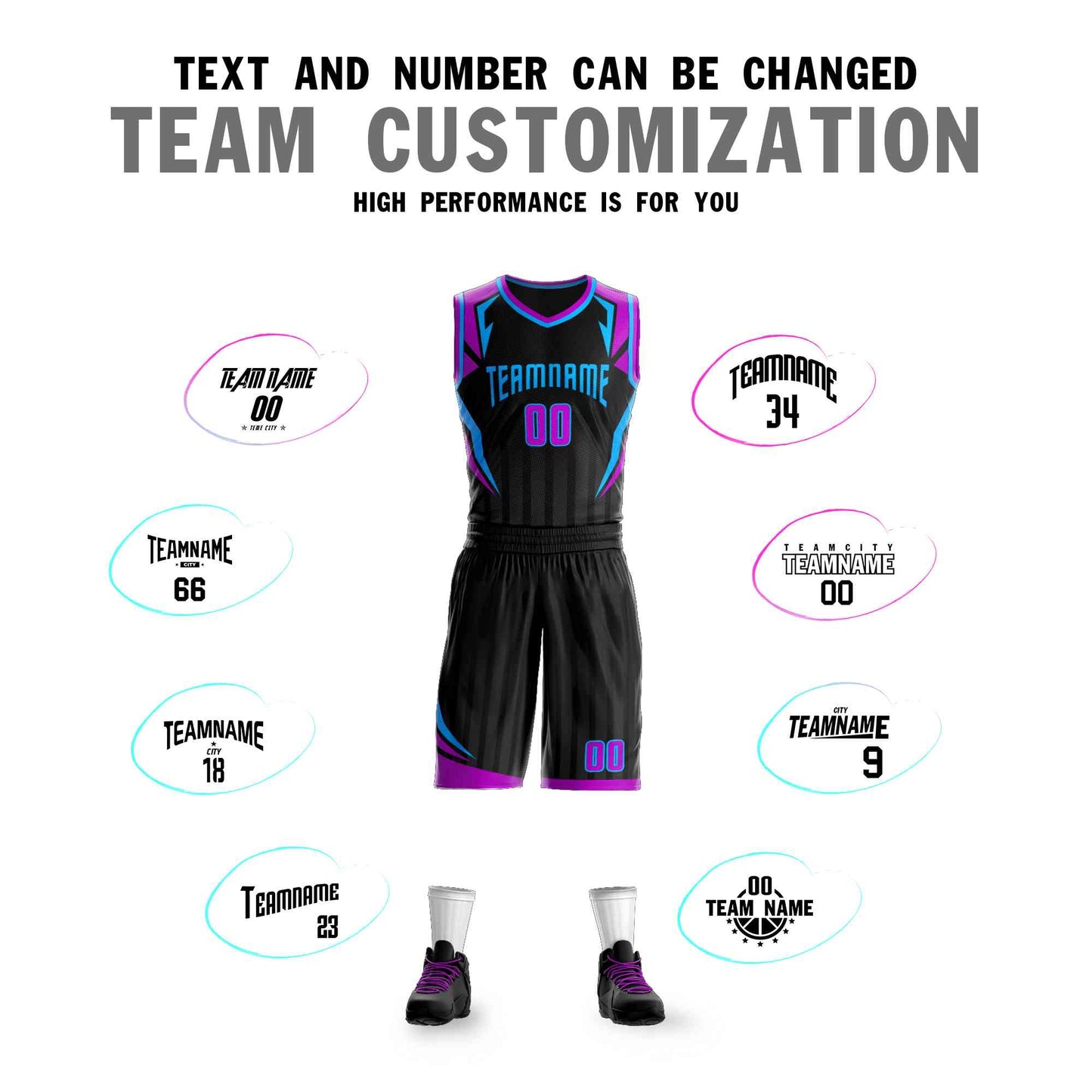 Custom Black Powder Blue Graffiti Pattern Sets Angular Element Basketball Jersey