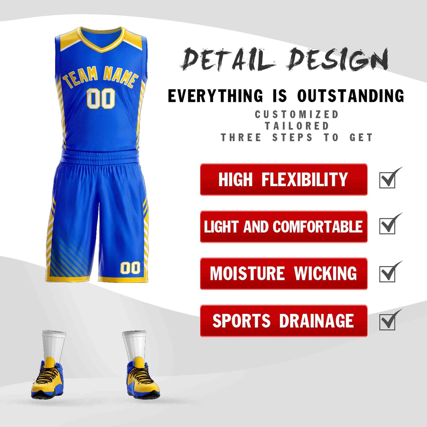 Custom Royal Gold-White Graffiti Pattern Sets Bar Element Basketball Jersey