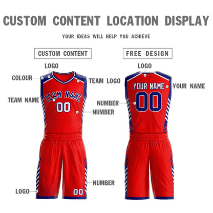 Custom Red Navy-White Graffiti Pattern Sets Bar Element Basketball Jersey