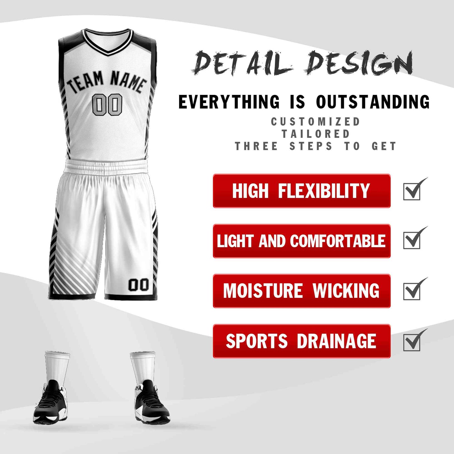 Custom White Black-Gray Graffiti Pattern Sets Bar Element Basketball Jersey