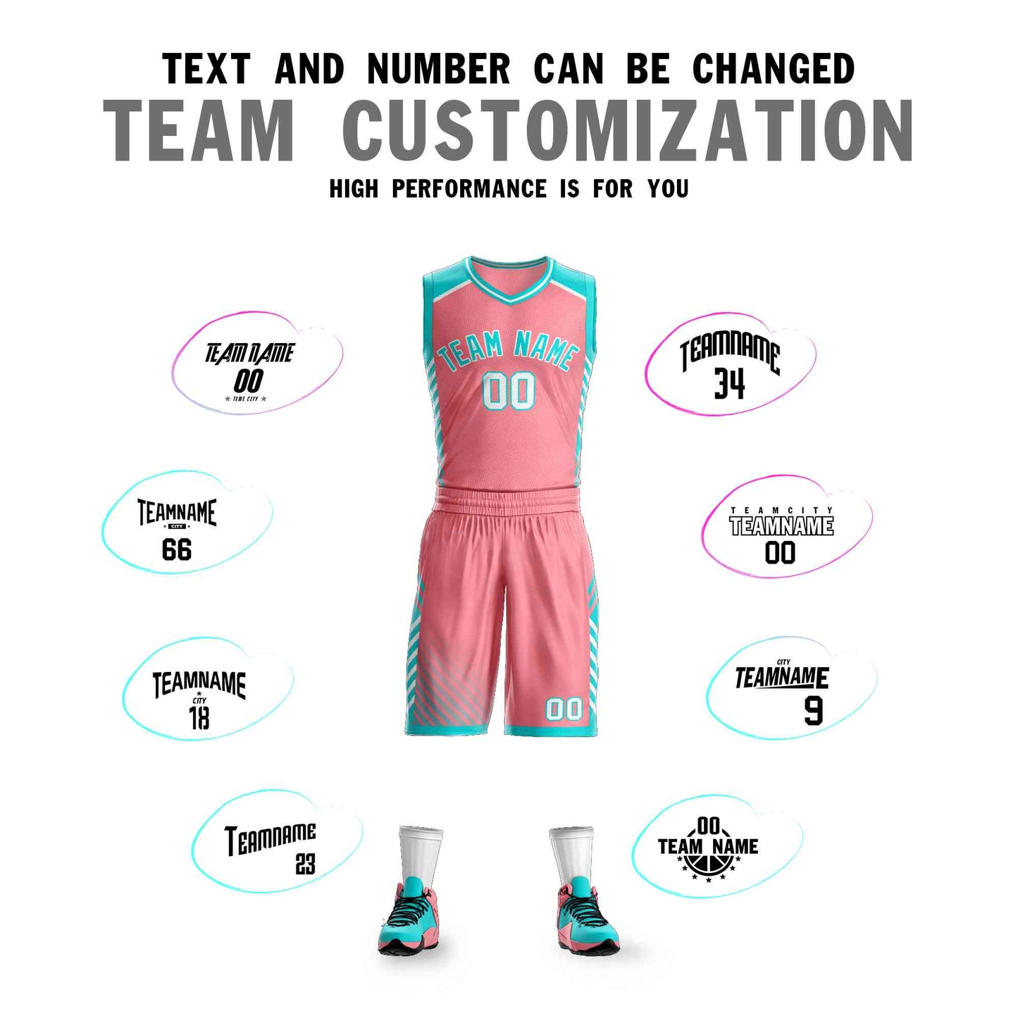 Custom Pink Aqua-White Graffiti Pattern Sets Bar Element Basketball Jersey