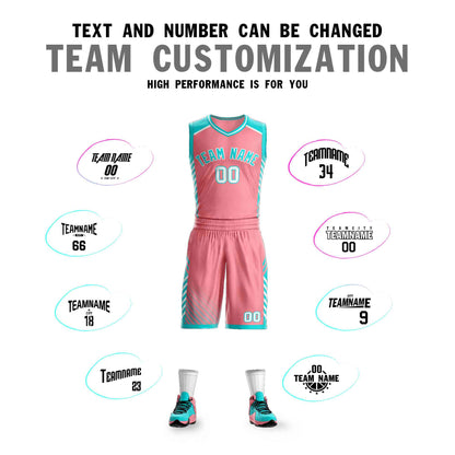 Custom Pink Aqua-White Graffiti Pattern Sets Bar Element Basketball Jersey