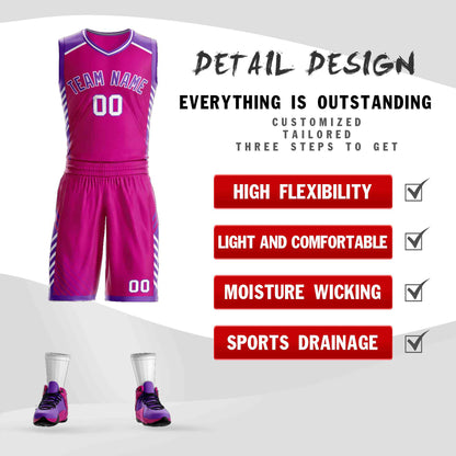 Custom Pink Purple-White Graffiti Pattern Sets Bar Element Basketball Jersey