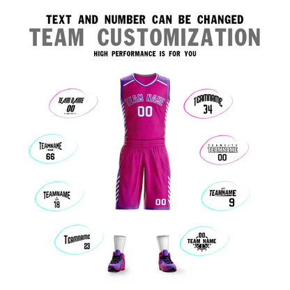 Custom Pink Purple-White Graffiti Pattern Sets Bar Element Basketball Jersey