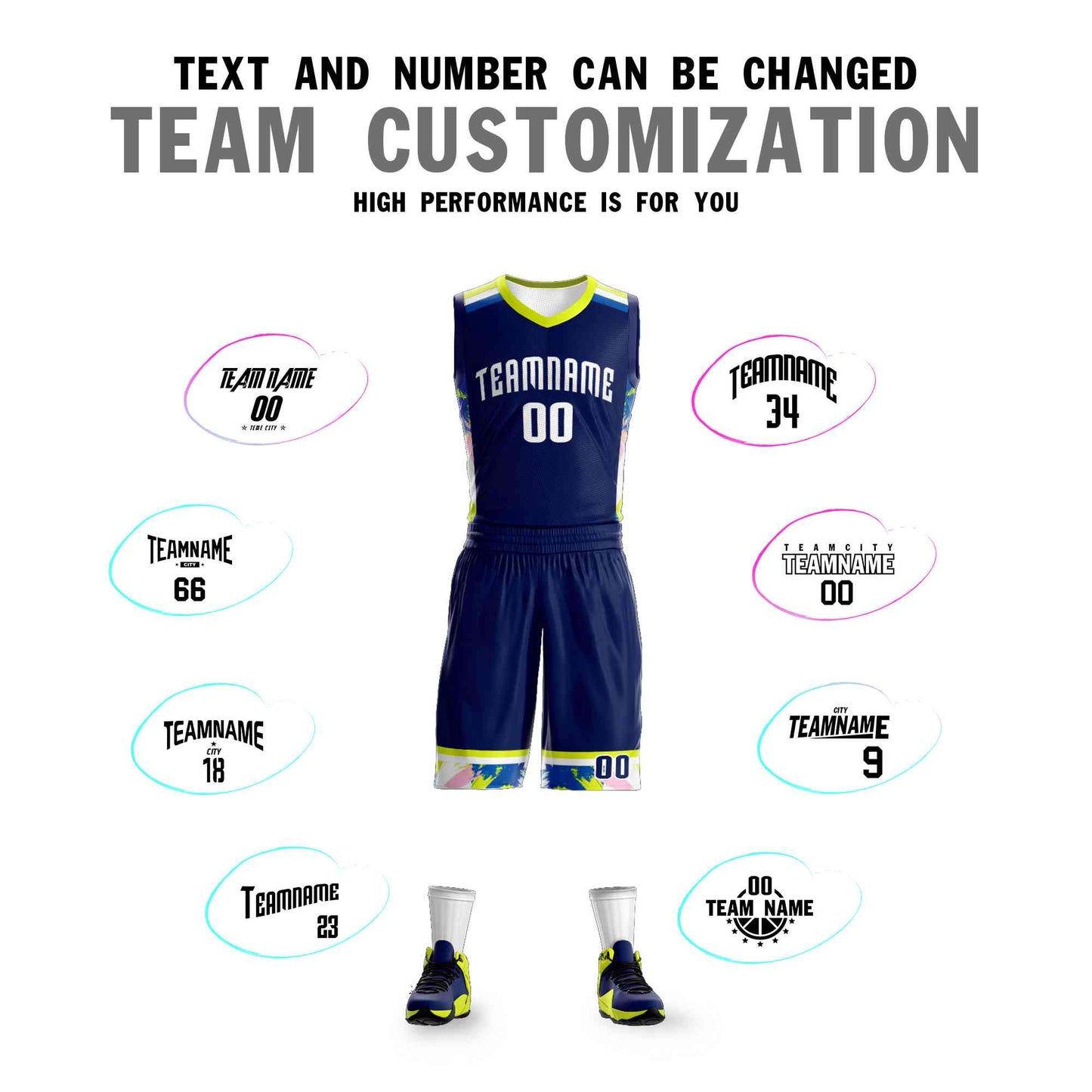 Custom Navy White Graffiti Pattern Sets Basketball Jersey