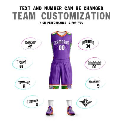 Custom Purple White Graffiti Pattern Sets Basketball Jersey