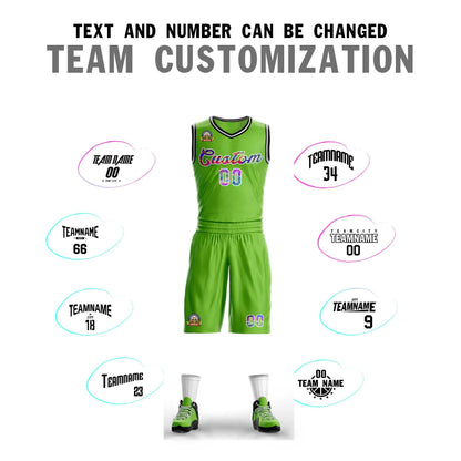 Custom Neon Green White Graffiti Pattern Sets Mesh Basketball Jersey