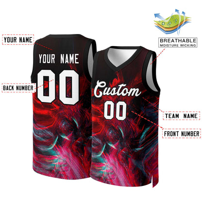 Custom Black White-Black Graffiti Pattern Tops Mesh Basketball Jersey