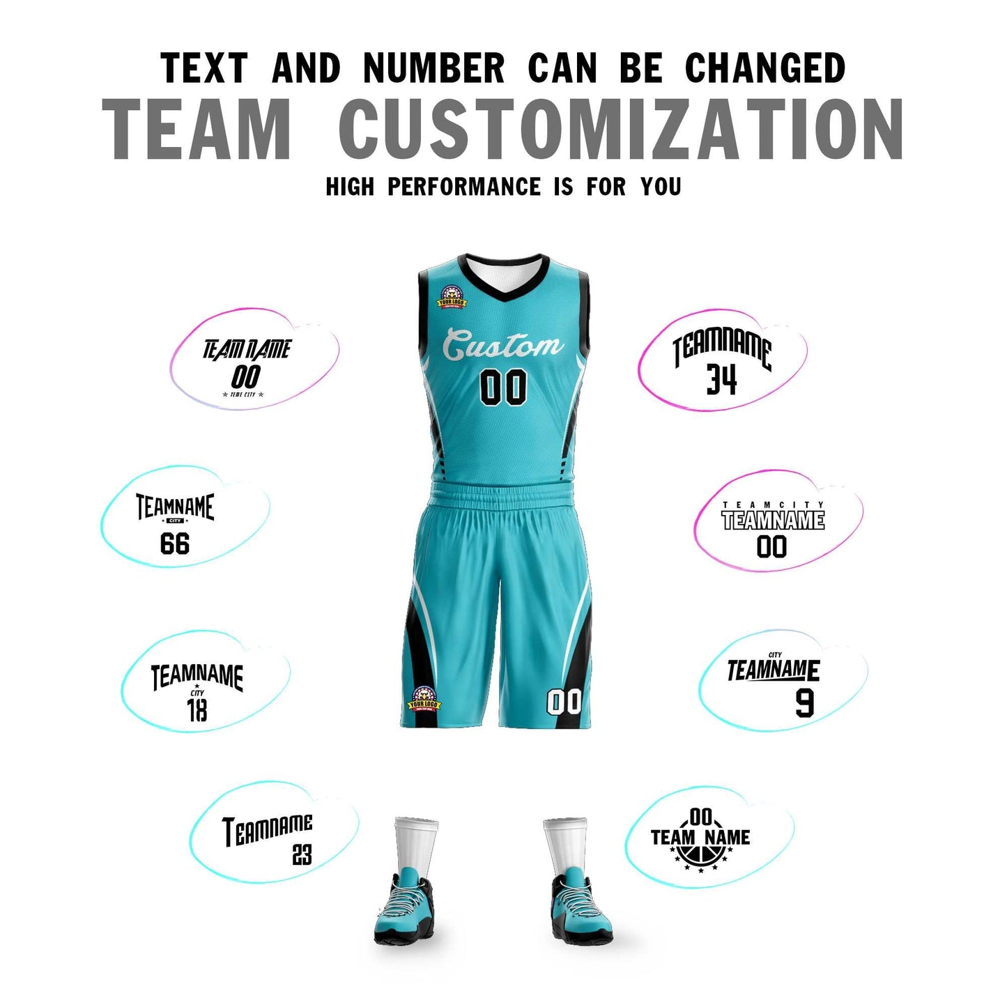 Custom Aqua White Classic Sets Mesh Basketball Jersey