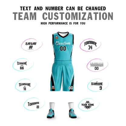 Custom Aqua White Classic Sets Mesh Basketball Jersey