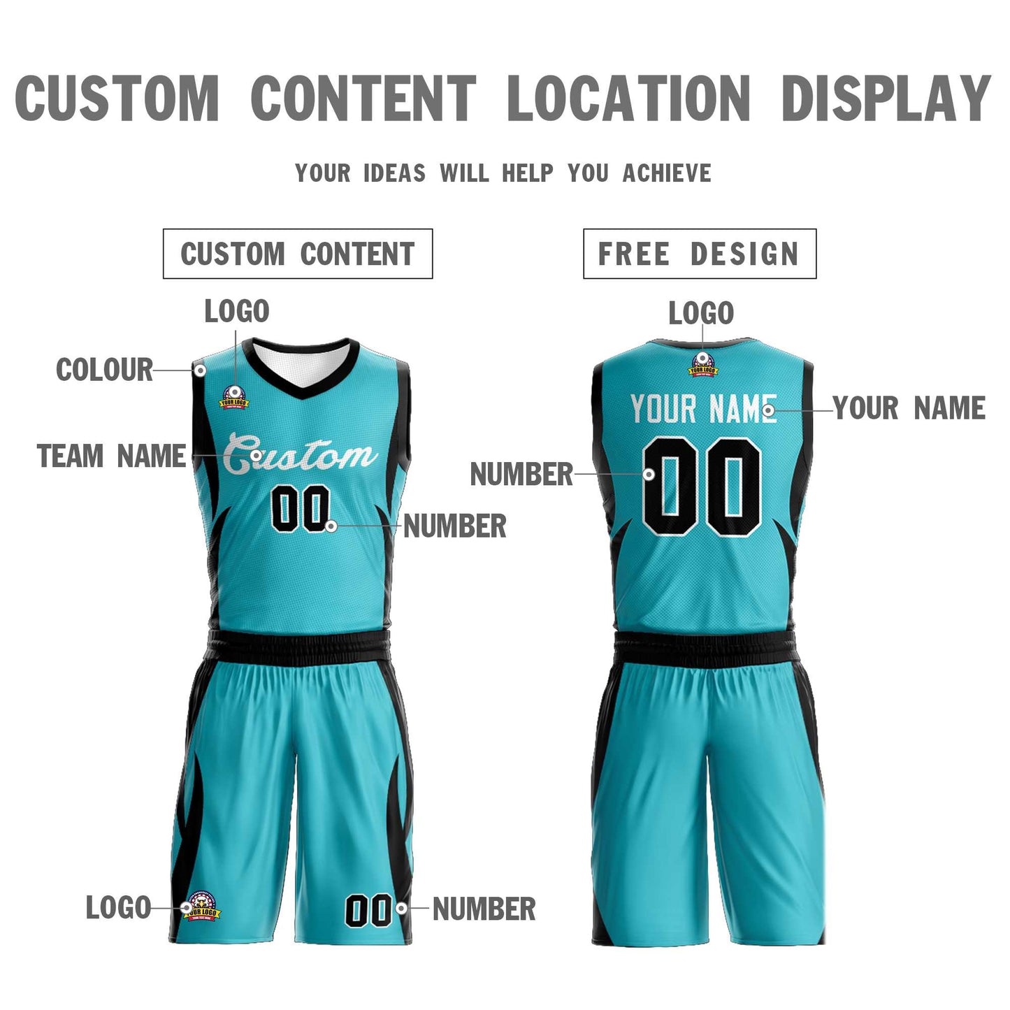 Custom Aqua White Classic Sets Mesh Basketball Jersey