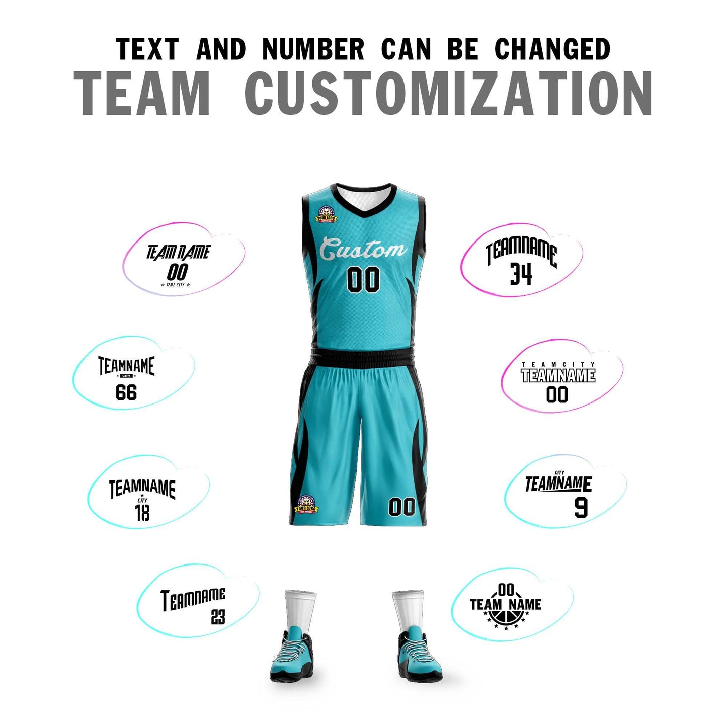 Custom Aqua White Classic Sets Mesh Basketball Jersey