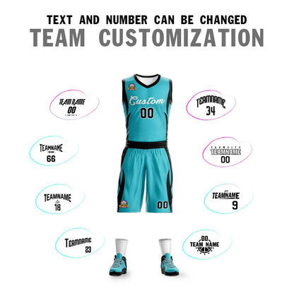 Custom Aqua White Classic Sets Mesh Basketball Jersey