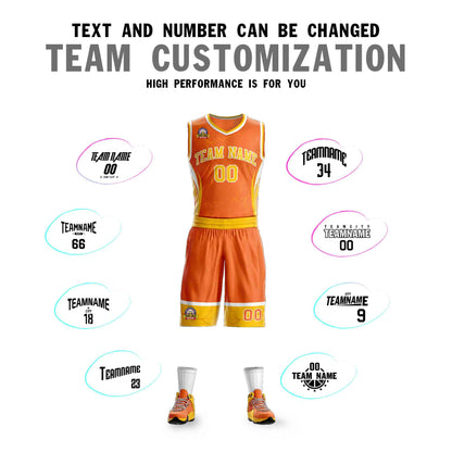 Custom Orange Gold-White Graffiti Pattern Sets Lightning Basketball Jersey