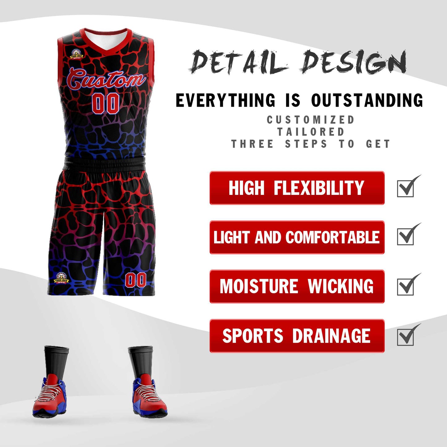 Custom Black Maroon-Blue Spotted Graffiti Pattern Sports Uniform Basketball Jersey