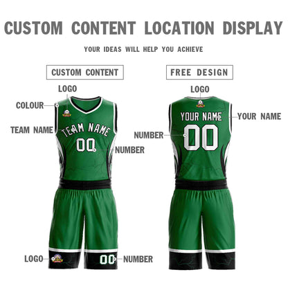 Custom Kelly Green White-Black Graffiti Pattern Sets Lightning Basketball Jersey