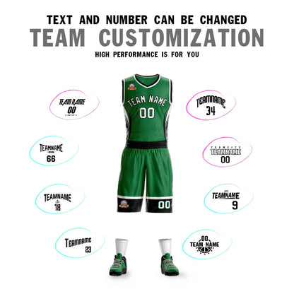 Custom Kelly Green White-Black Graffiti Pattern Sets Lightning Basketball Jersey