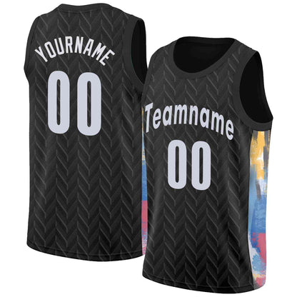 Custom  Black White Classic Tops Mesh Sport Basketball Jersey