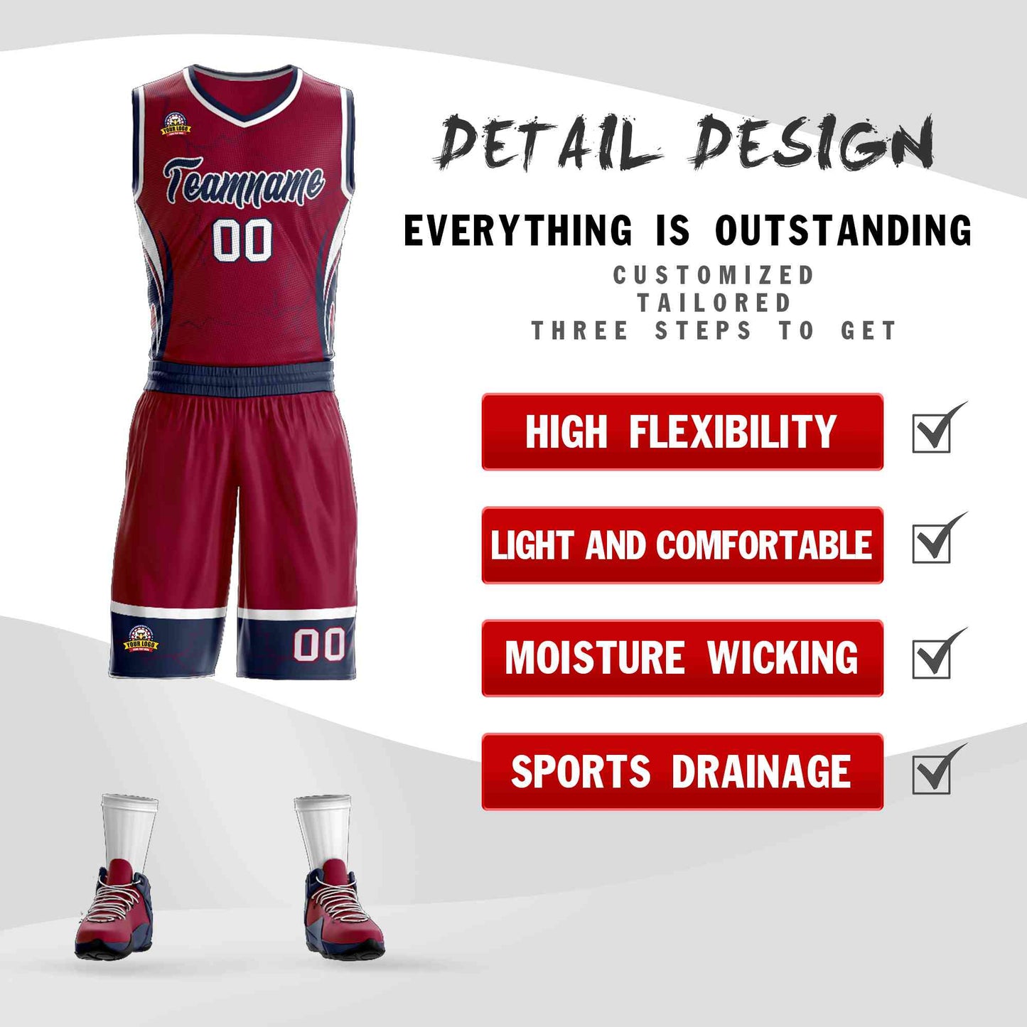 Custom Maroon Navy-White Graffiti Pattern Sets Lightning Basketball Jersey