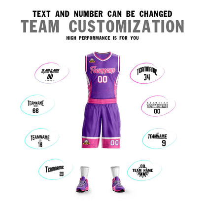 Custom Purple Gold-White Graffiti Pattern Sets Lightning Basketball Jersey