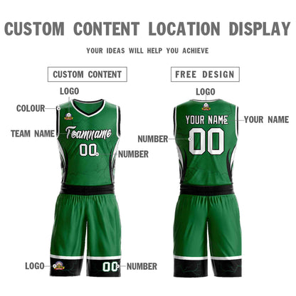 Custom Kelly Green White-Black Graffiti Pattern Sets Lightning Basketball Jersey