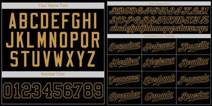 Custom Black Old Gold Classic Style Authentic Baseball Jersey