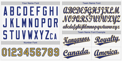 Custom White Royal-Old Gold Classic Style Authentic Baseball Jersey