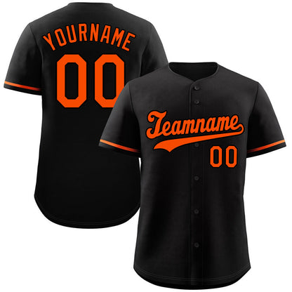 Custom Black Orange Hook Classic Style Authentic Baseball Jersey