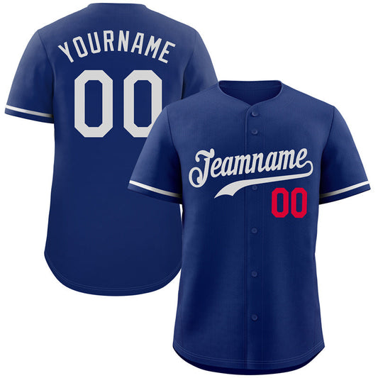 Custom Royal White-Red Classic Style Authentic Baseball Jersey