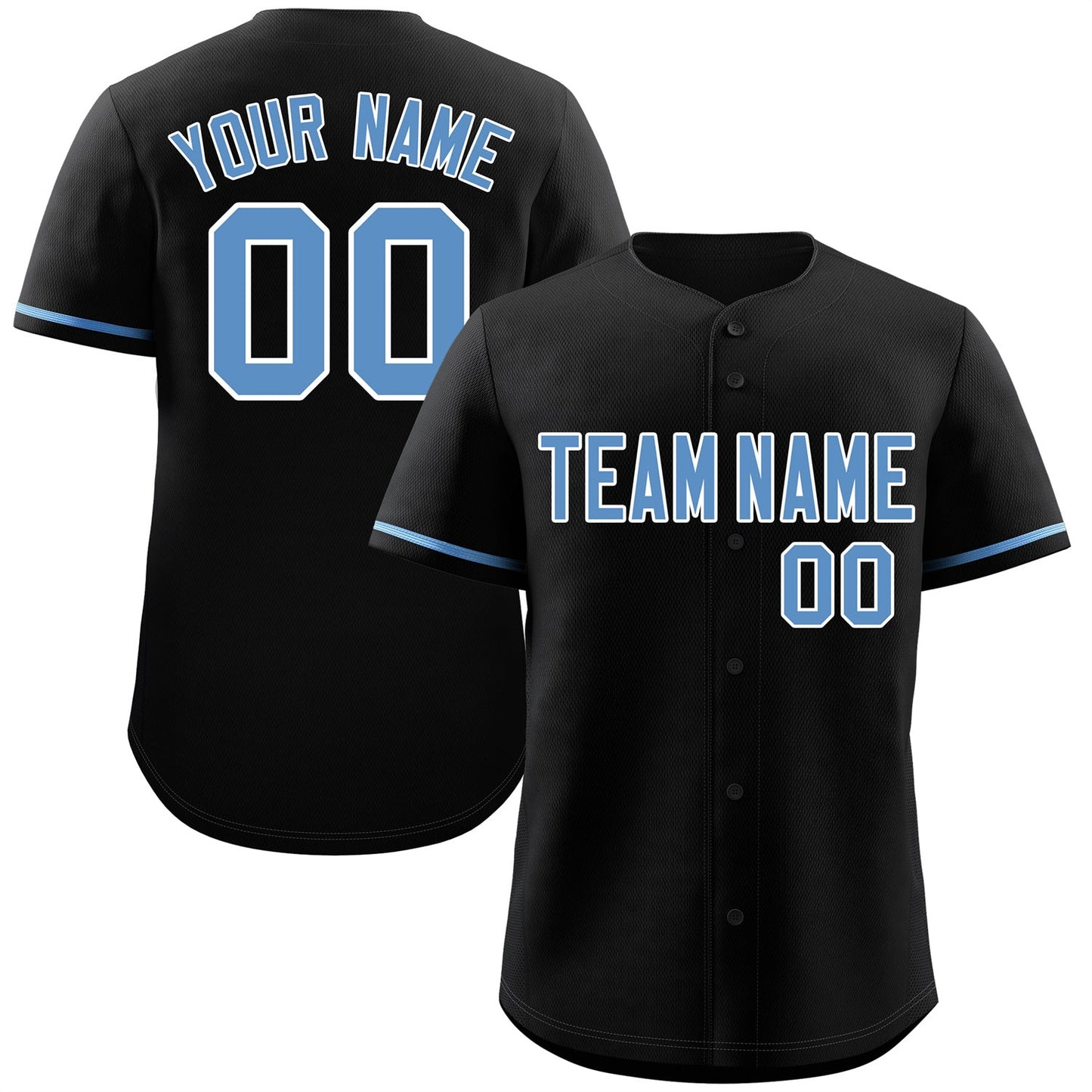 Custom Black Powder Blue-White Classic Style Authentic Baseball Jersey