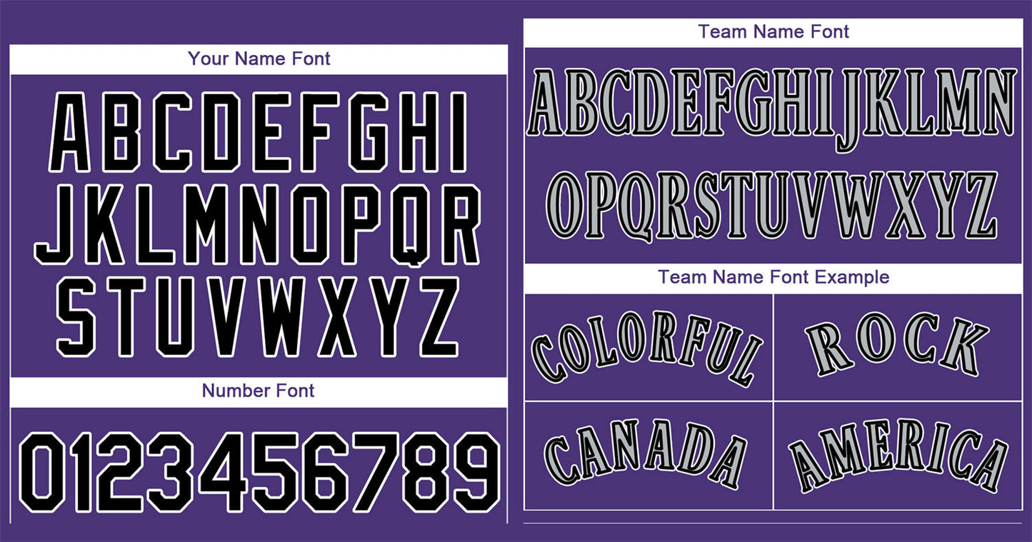 Custom Purple Gray-White Classic Style Authentic Baseball Jersey