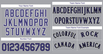 Custom Gray Purple-Black Classic Style Authentic Baseball Jersey