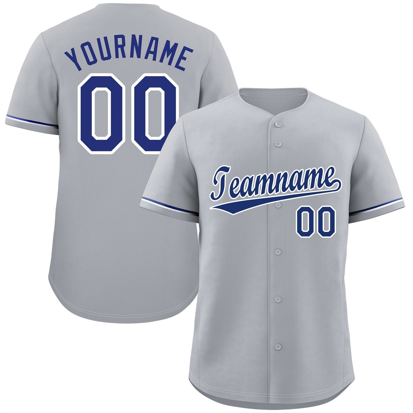 Custom Gray Royal-White Classic Style Authentic Baseball Jersey