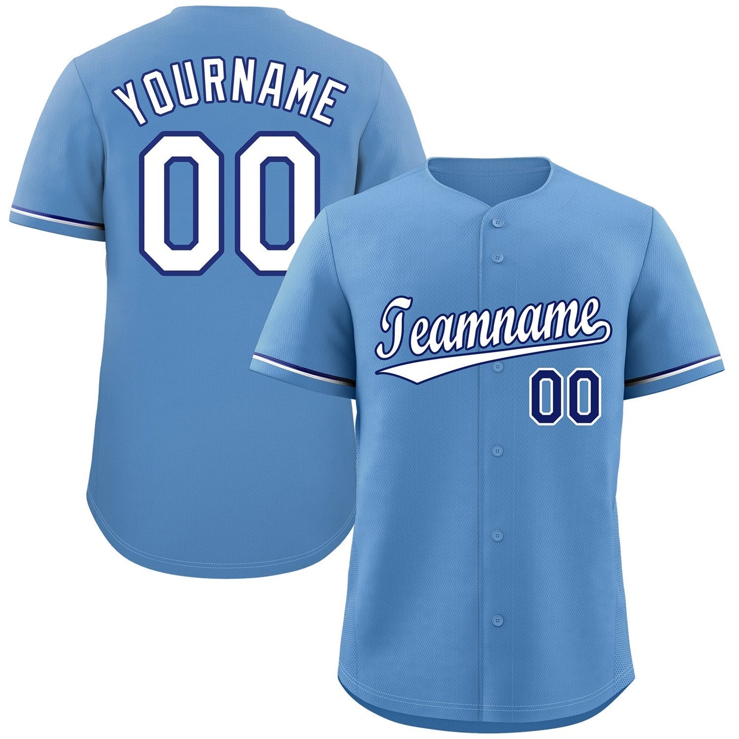 Custom Light Blue White-Royal Classic Style Authentic Baseball Jersey