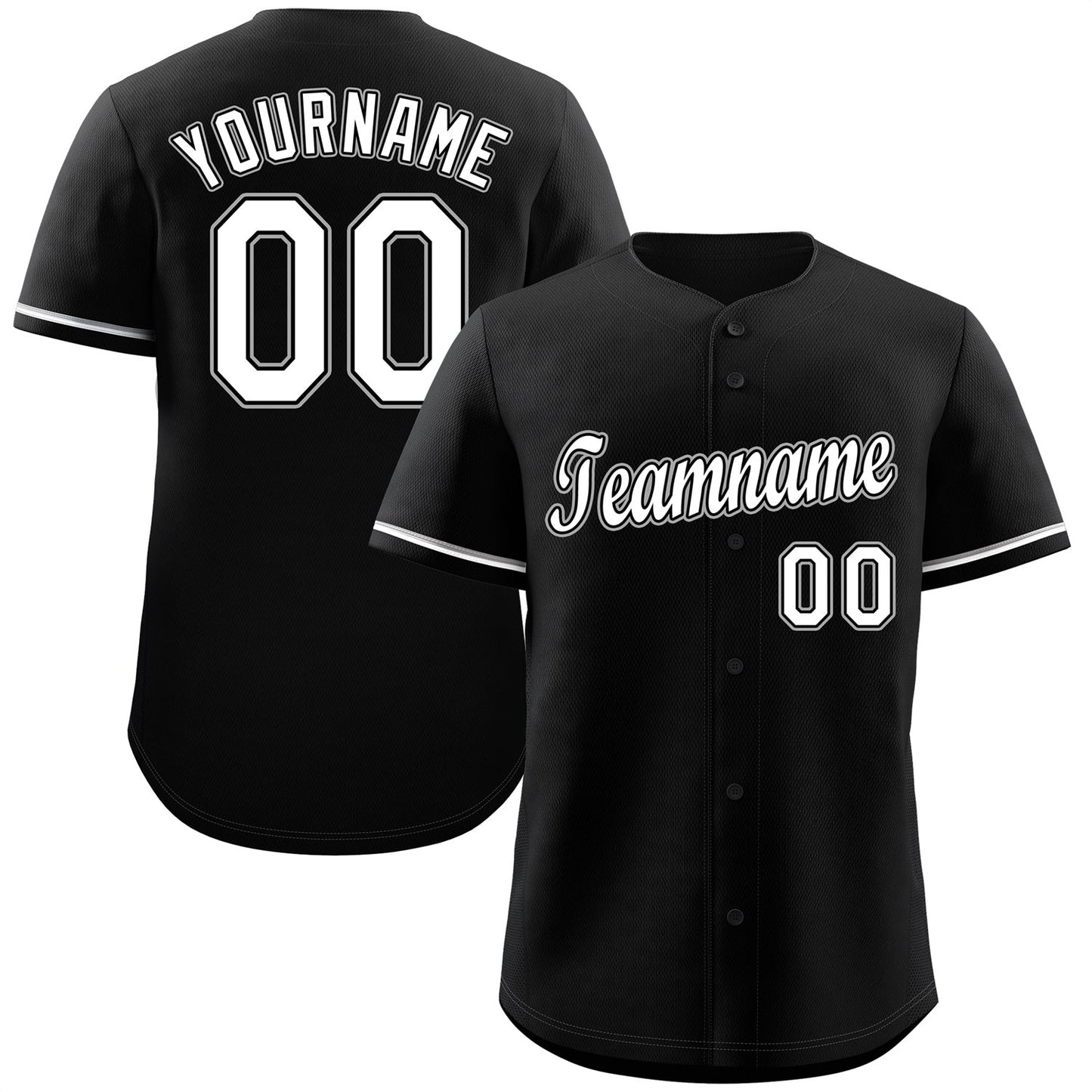 Custom Black White-Gray Classic Style Authentic Baseball Jersey