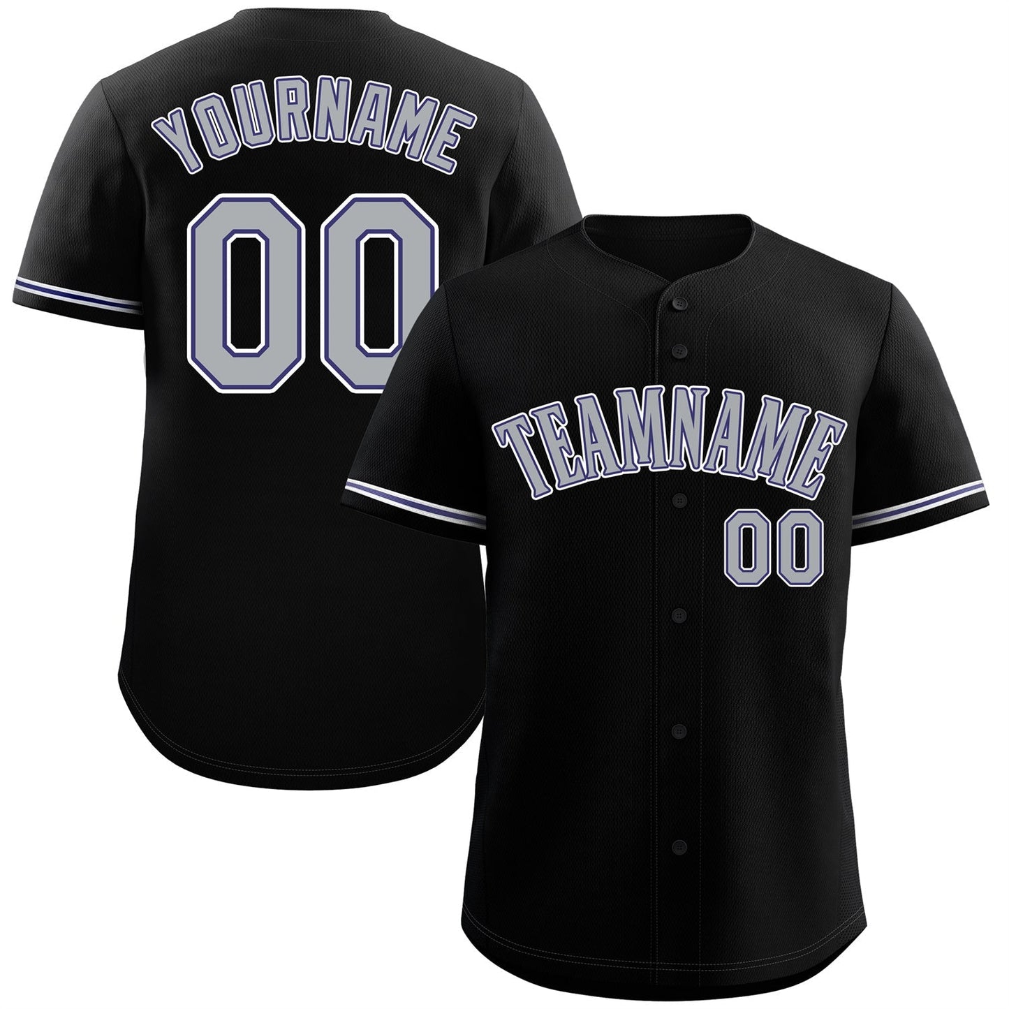 Custom Black Gray-White Bull Classic Style Authentic Baseball Jersey