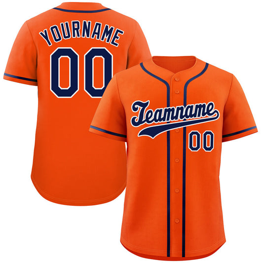 Custom Orange Royal-White Hook Classic Style Authentic Baseball Jersey