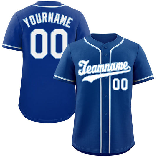 Custom Royal White-Light Blue Hook Classic Style Authentic Baseball Jersey