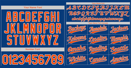 Custom Royal Orange-White Hook Classic Style Authentic Baseball Jersey