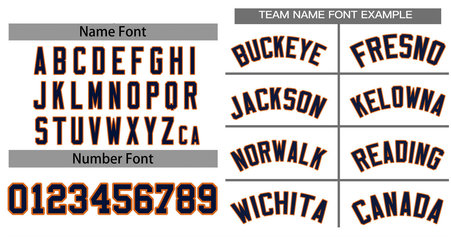 Custom White Navy-Orange Classic Style Authentic Baseball Jersey