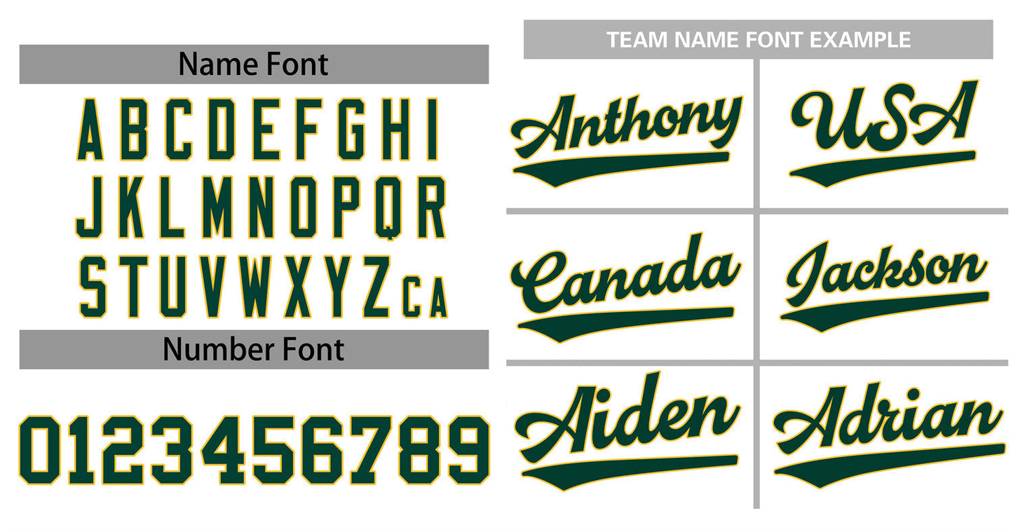 Custom White Green-Gold Classic Style Authentic Baseball Jersey