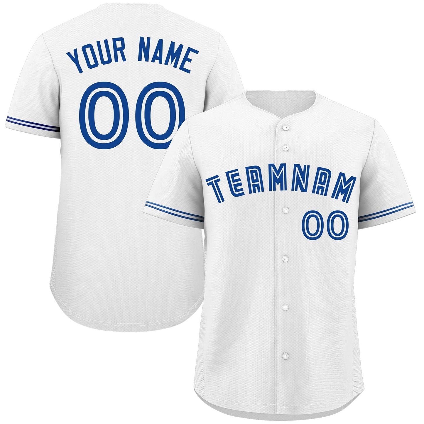 Custom White Royal Classic Style Authentic Baseball Jersey