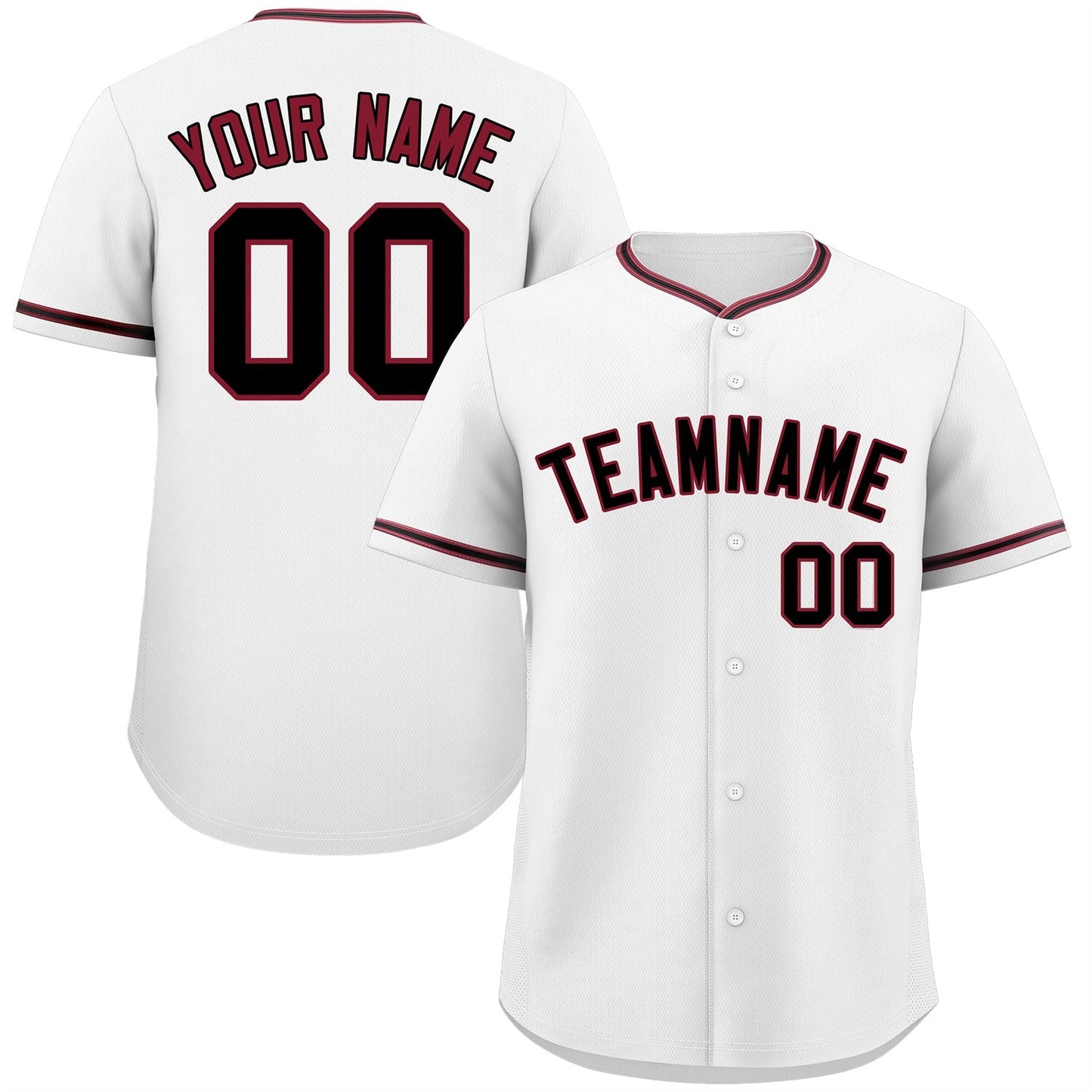 Custom White Black-Crimson Classic Style Authentic Baseball Jersey