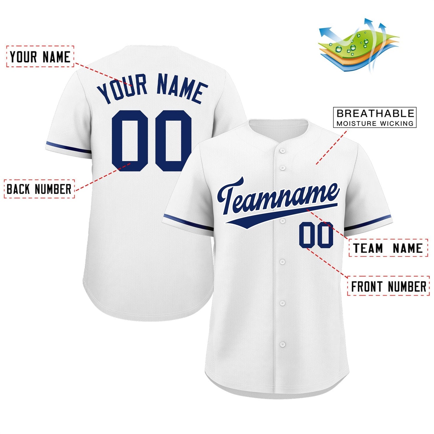 Custom White Royal Classic Style Authentic Baseball Jersey