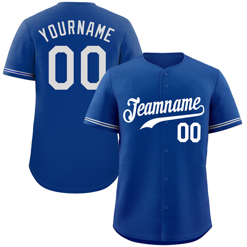 Custom Royal White Classic Style Authentic Baseball Jersey