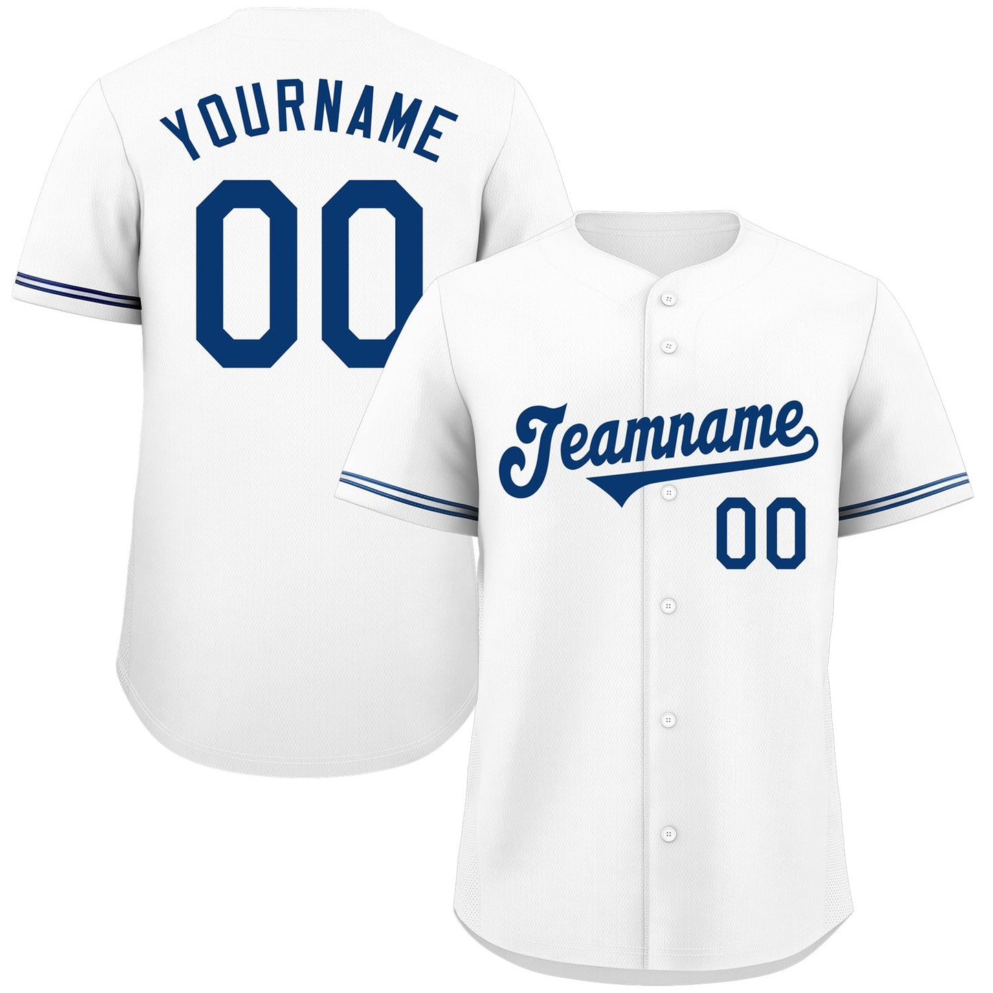 Custom White Royal Classic Style Authentic Baseball Jersey