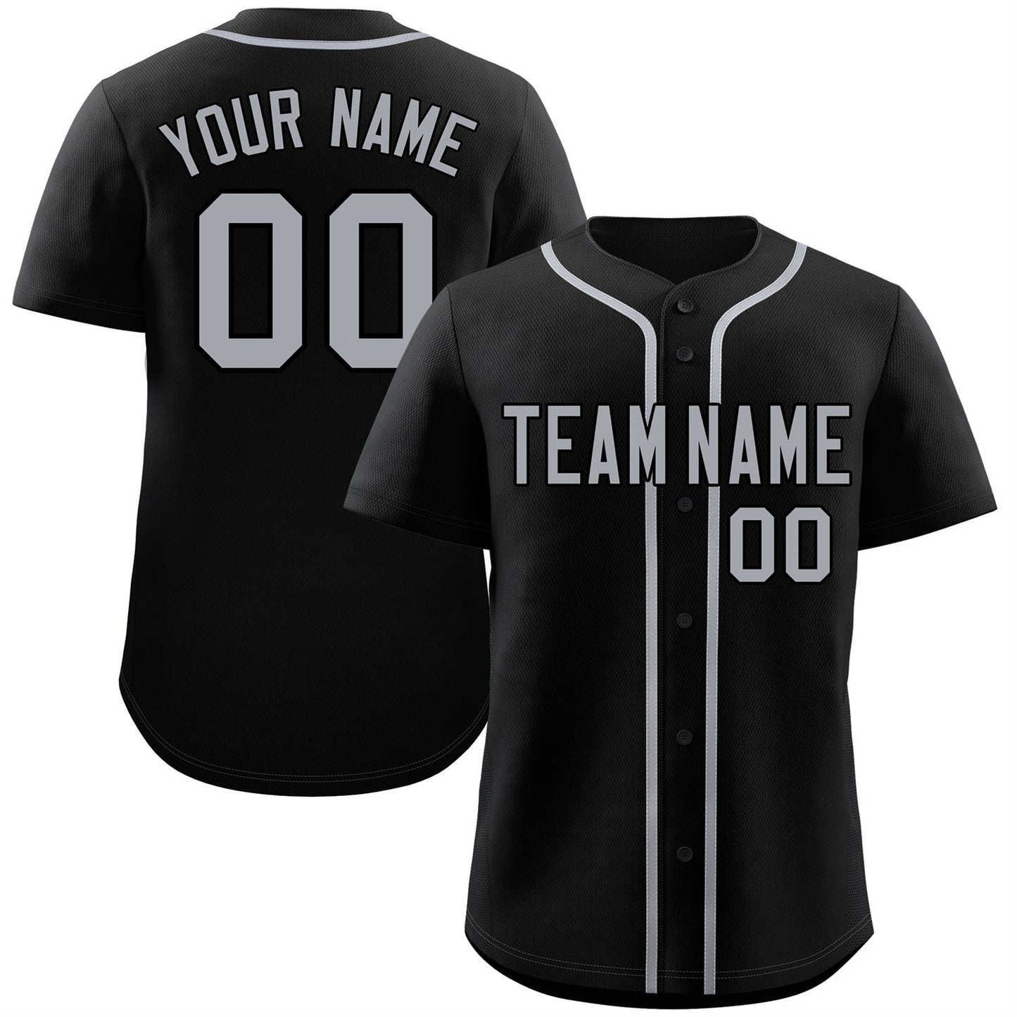 Custom Black Gray Classic Style Authentic Baseball Jersey