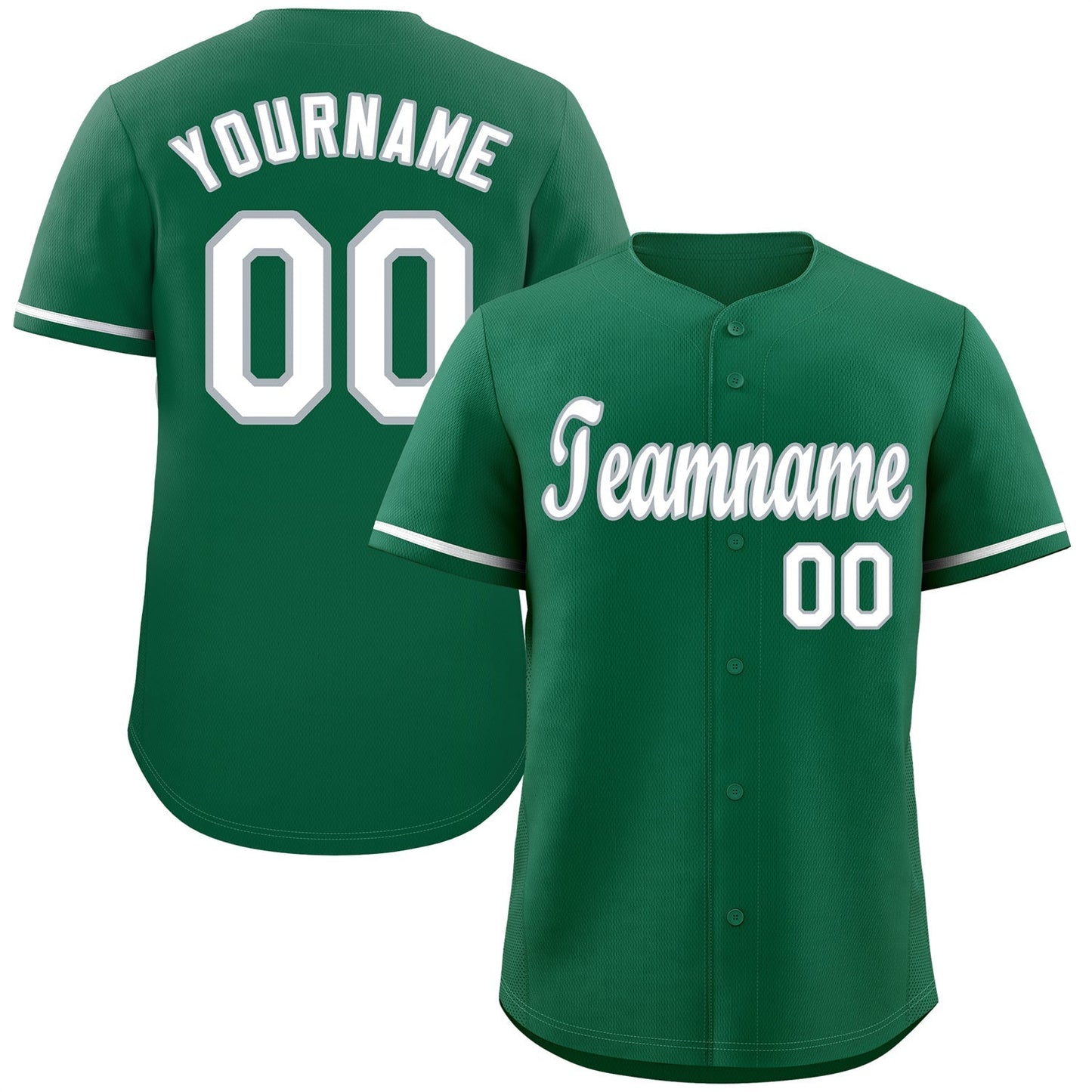 Custom Kelly Green White-Gray Classic Style Authentic Baseball Jersey