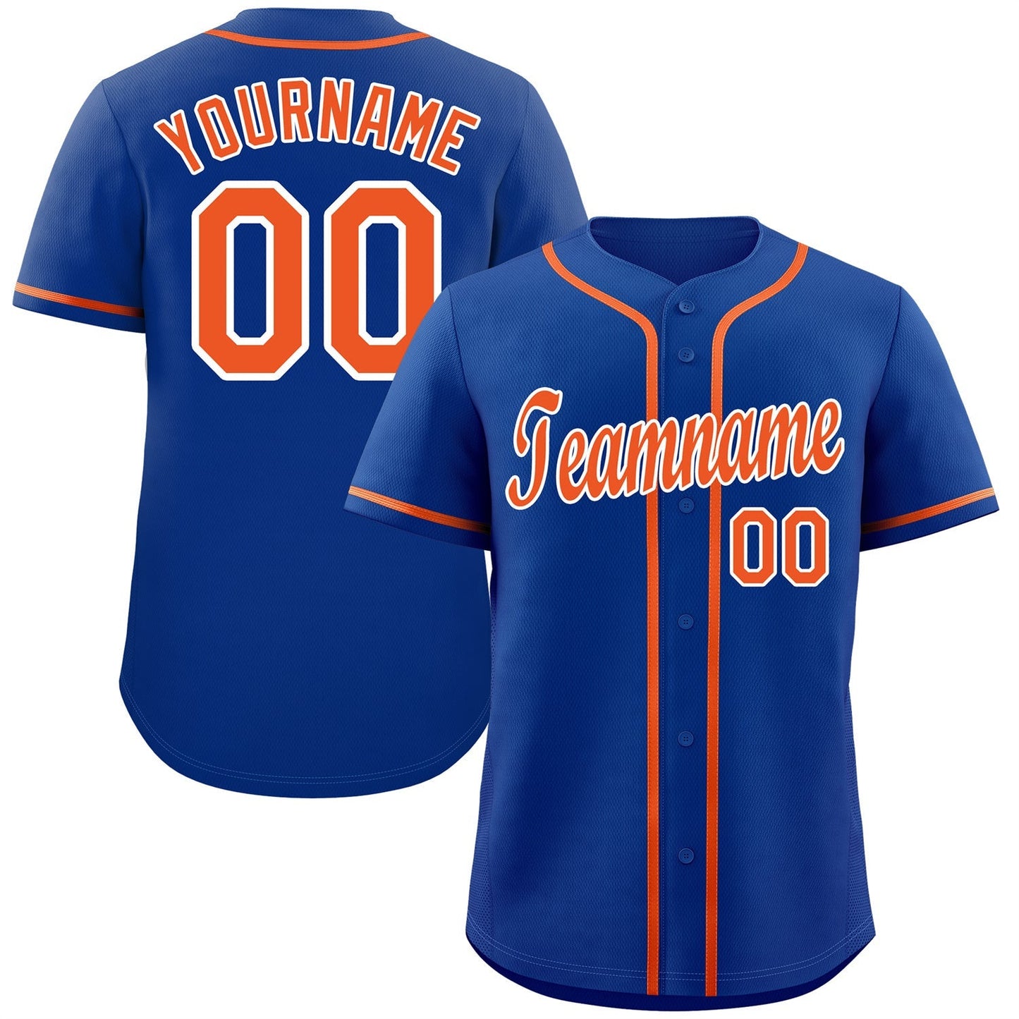 Custom Royal Orange-White Classic Style Authentic Baseball Jersey